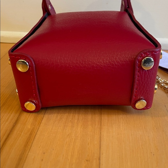 NWT Anna Paola Genuine Italian Leather Cherry Red Handbag - Picture 8 of 16